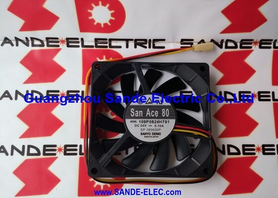 Sanyo Denki Fan 3-draad DC24V 0.10A SanAce80 109P0824H701 in voorraad 1O9PO824H7O1