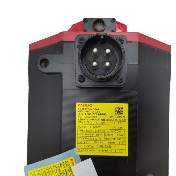 Fanuc A06B-0243-B100 AC Servo Motor - αiF 12/3000 industrial servo motor with straight smooth shaft